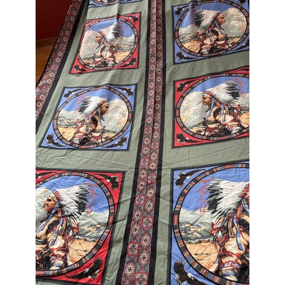 Native American Chief 100% Cotton "Native Spirit" Fabric Bald Eagle By the Yard - Picture 3 of 6